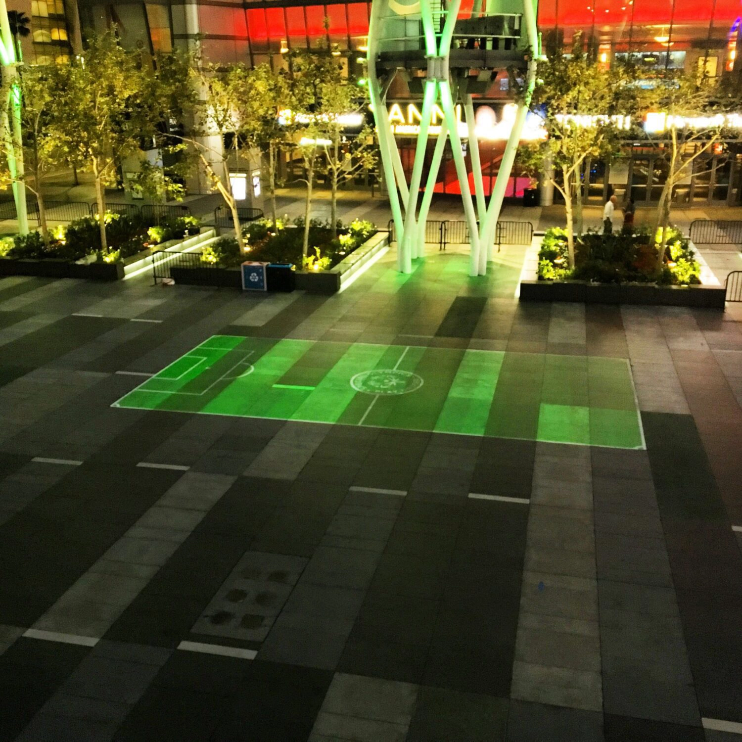 Projection mapping on floor outdoors