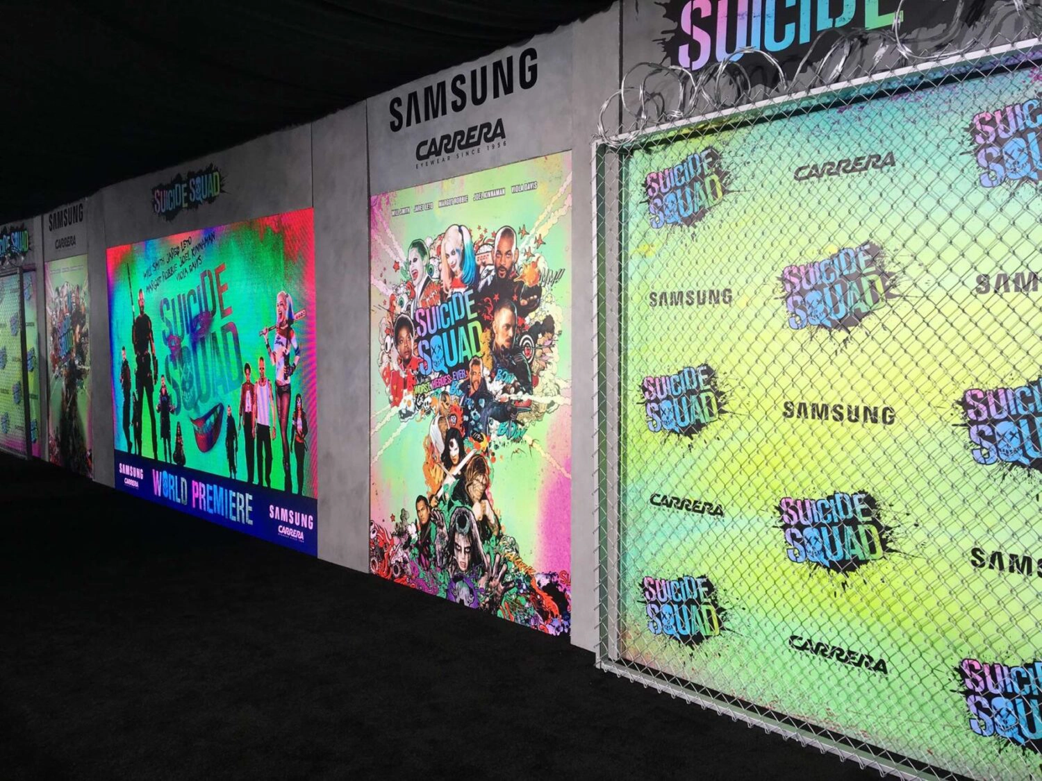 Suicide Squad red carpet premiere featuring LED