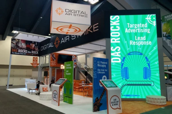 LED Display Image of LED display at tradeshow booth for Digital Airstrike