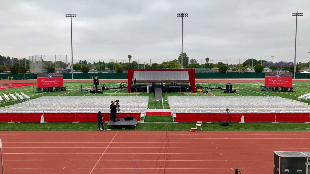 Image of LED Display at LBCC graduation