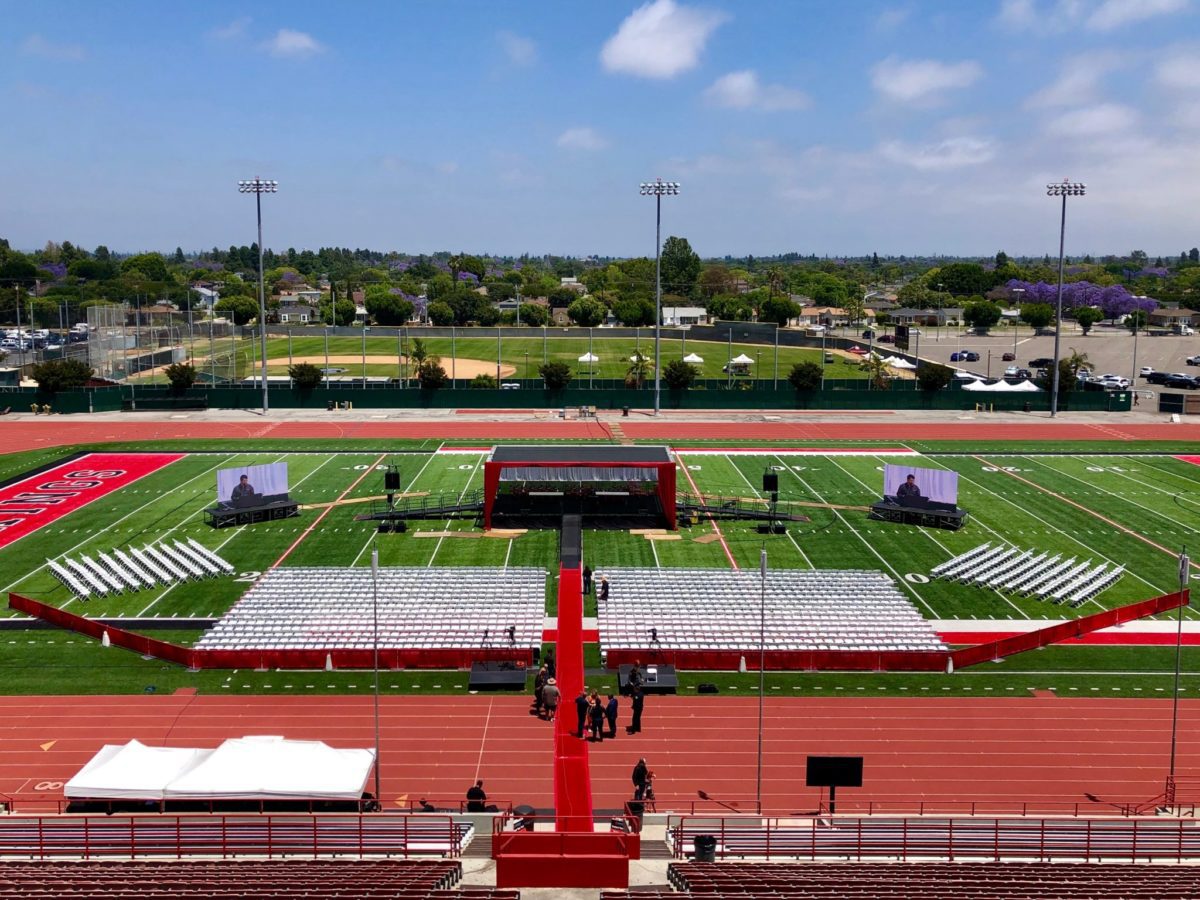 Image of LED Display at LBCC graduation