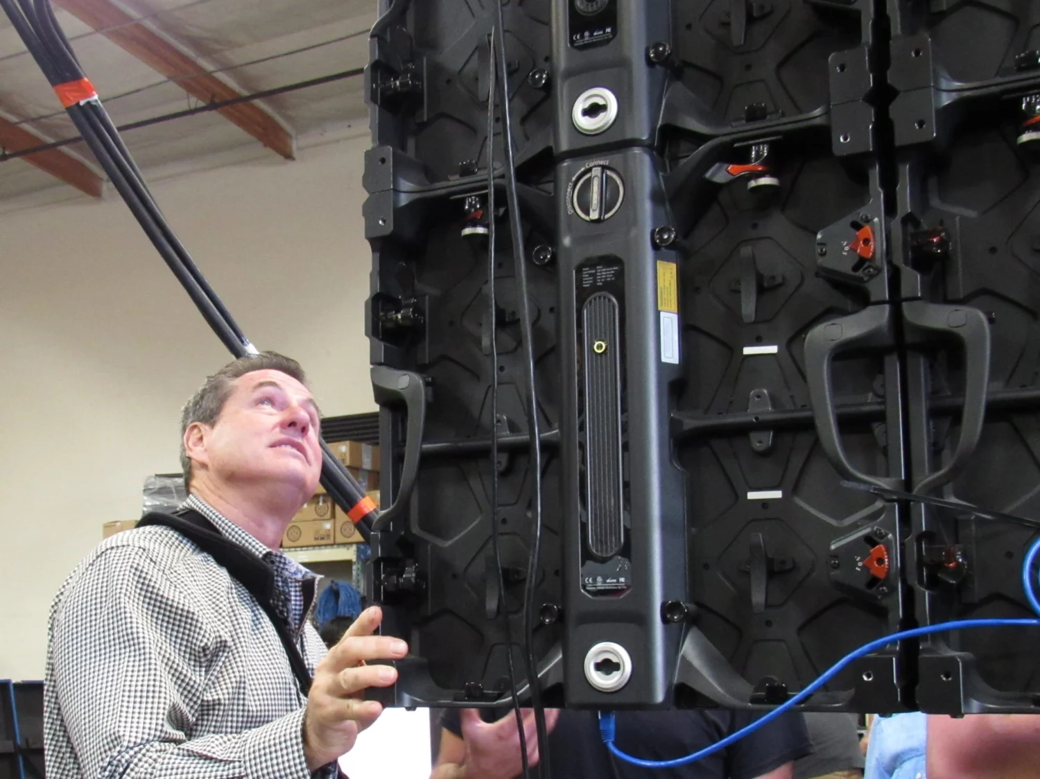 Image of LED technician with LED Panel