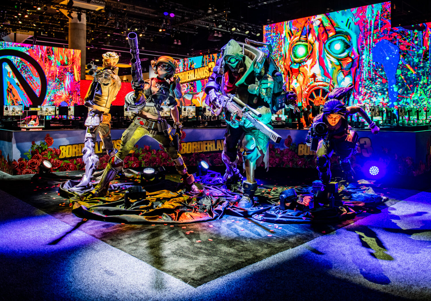 Image of LED panels at Borderlands display at E3 Electronic Entertainment Expo 2023