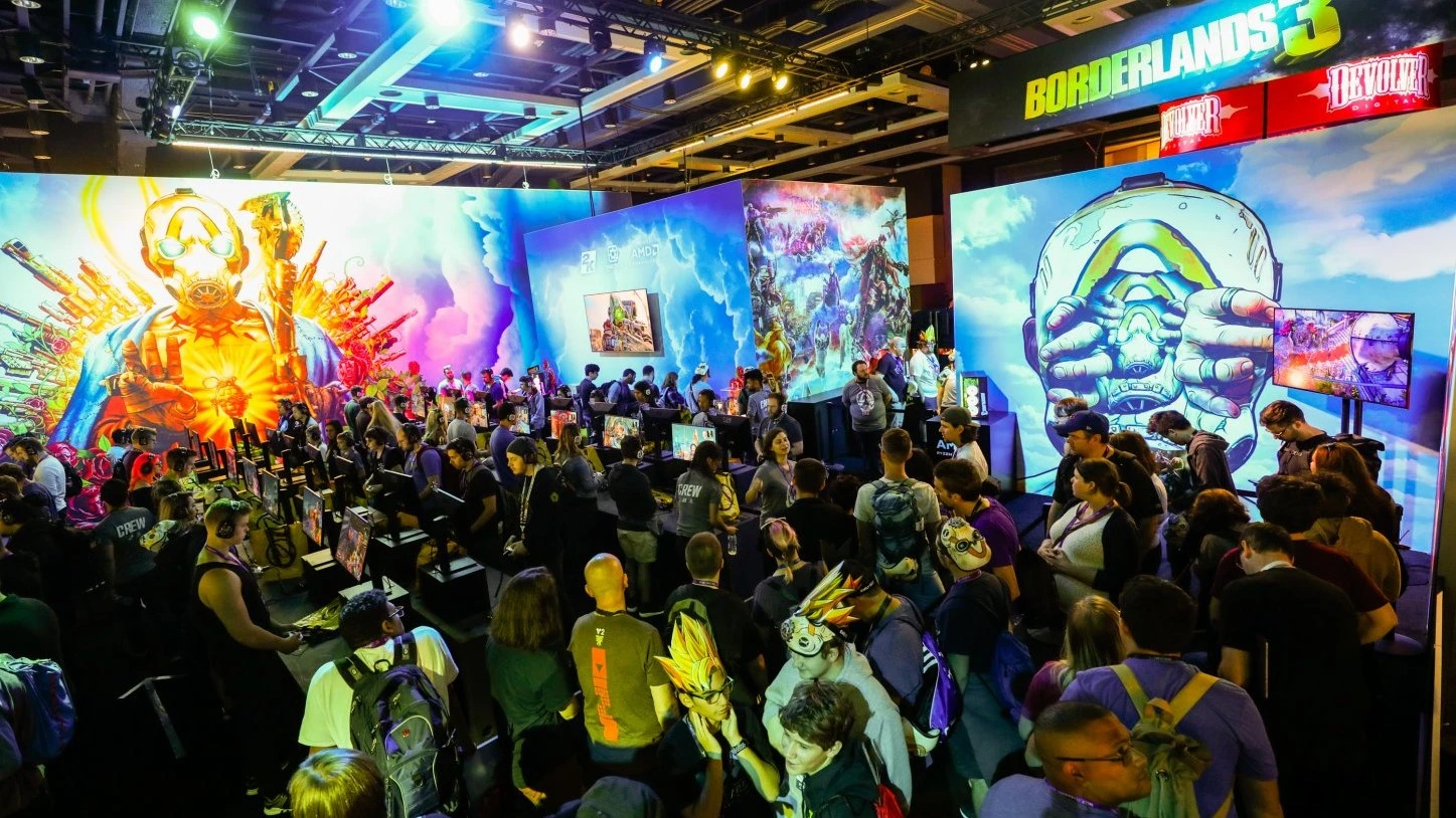 Image of LED panels at Borderlands display at E3 Electronic Entertainment Expo 2023