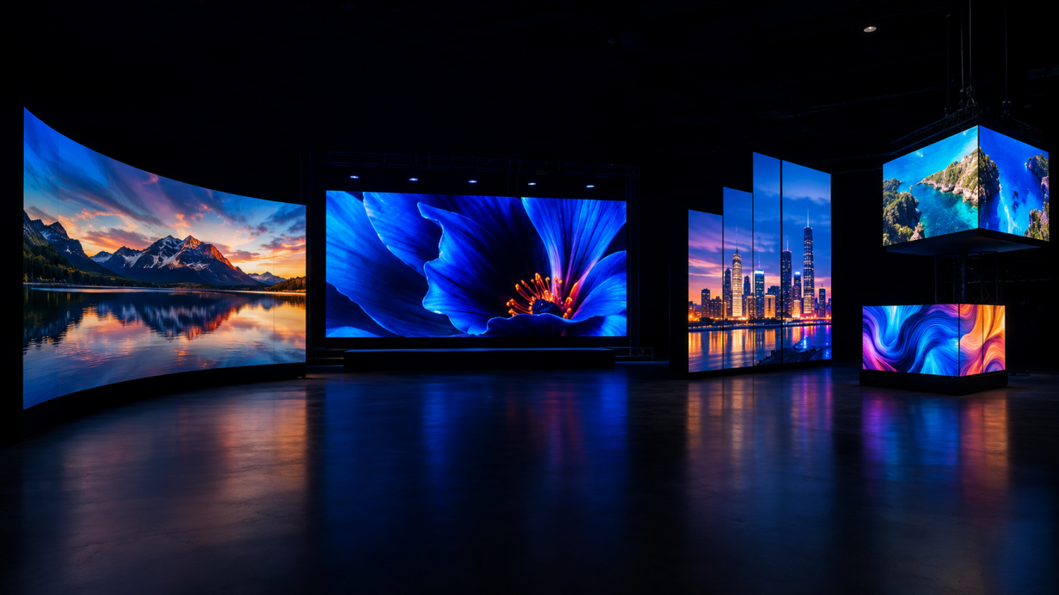 Direct view LED video wall showcase